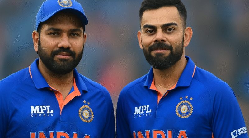 Rohit Sharma Virat Kohli India vs South Africa 1st ODI live match photo in Team India jersey